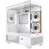 Корпус Powercase Корпус Vision Micro M1 ARGB, Tempered Glass, 3x 120mm ARGB fans, белый, mATX  (CVMM1W-A3)