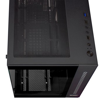 корпус Ginzzu V320 RGB подсветка, закаленное стекло 1*USB 3.0,1*USB 2.0, AU mATX-1