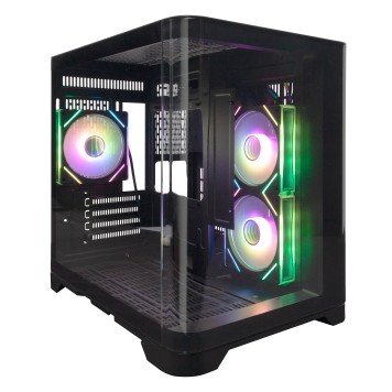 Корпус 1STPLAYER UVIEW UV5 ARGB Black / mATX / 3x120mm ARGB fans / UV5-BK-2FC7R-1FC7