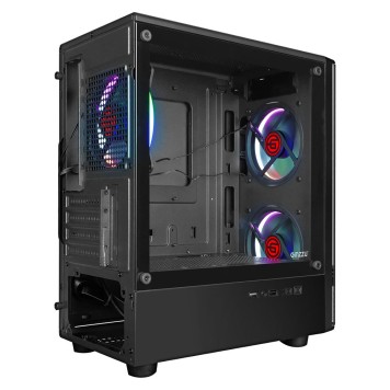 корпус Ginzzu CL405 mATX FAN 3*12 FRGB (12RR4) передняя панель Сетка-1