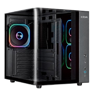 Корпус CBR Корпус ATX Cube X860BK, без БП, 1*USB Type-C, 1*USB 3.0, 1*USB 2.0, HD Audio+Mic, 3*fans, Black PCC-ATX-X860BK-WPSU