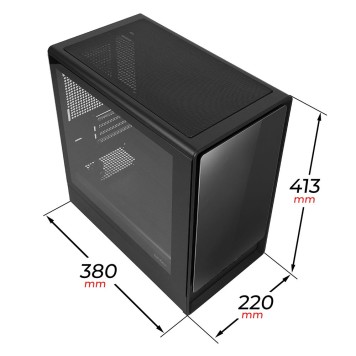 корпус Ginzzu CL410 mATX передняя панель Стекло-2