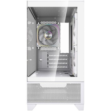 Корпус Powercase Корпус Vision Micro M4W, Tempered Glass, Type-C, 3x 120mm ARGB PWM Fan, белый, mATX  (CVMM4W-A3)-1