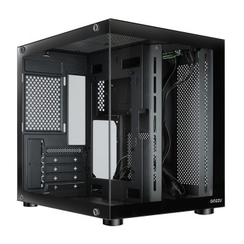 корпус Ginzzu V100 закаленное стекло 1*USB 3.0,1*USB 2.0, AU mATX