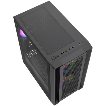 Корпус Powercase Корпус Mistral SM04 ARGB, Tempered Glass, Front Nylon Filter, 3x120mm ARGB PWM fans, чёрный, mATX  (CMMSM04B-A3)-2