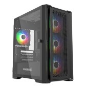 Корпус Powercase ByteFlow Micro Black, Tempered Glass, 4х 120mm ARGB fans, ARGB HUB, чёрный, mATX  (CAMBFB-A4)