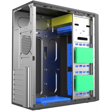 Корпус Foxline FL-301 ATX, w/o  PSU 1x5.25EXT, 1x3.5EXT, 4x3.5INT, 4xUSB2.0, HDA, w/o FAN, no pwr cord-2