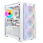 корпус Ginzzu CL660 mATX FAN 4*12FRGB  передняя панель Решетка Белый