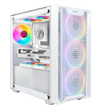 корпус Ginzzu CL660 mATX FAN 4*12FRGB  передняя панель Решетка Белый