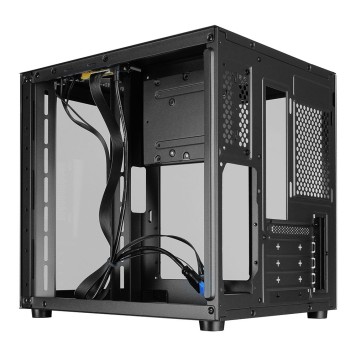 корпус Ginzzu V100 закаленное стекло 1*USB 3.0,1*USB 2.0, AU mATX-1