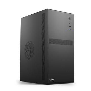 Корпус CBR Корпус mATX Minitower V203, без БП, 1*USB 3.0, 1*USB 2.0, HD Audio+Mic, Black PCC-MATX-V203-WPSU-2