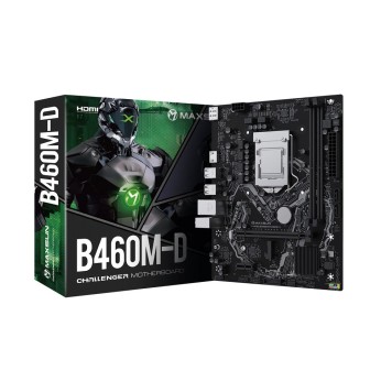 Материнская плата MAXSUN MS-Challenger B460M-D (Socket 1200, mATX, 2*DDR4(64Gb), DP/HDMI, 2*SATA3, 1*M.2, 1xPCI-E x16 /1xPCI-E x, 4*USB 2.0, 2*USB 3.2 Gen1 , LAN 1*1G, RTL)