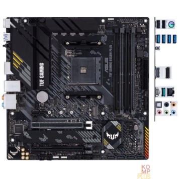 Материнская плата ASUS TUF GAMING B550M-PLUS (Socket AM4, mATX, 4xDDR4(128GB), HDMI 2.1/DP, 1xPCIe 4.0x16/1xPCIe 3.0x16, 1xPCIe 3.0, 1xLAN (2.5GbE), 4xSATA 6Gb/s, 2xM.2, 1xType-C, 5xUSB 3.2, 2xUSB 2.0, 1xPS/2)