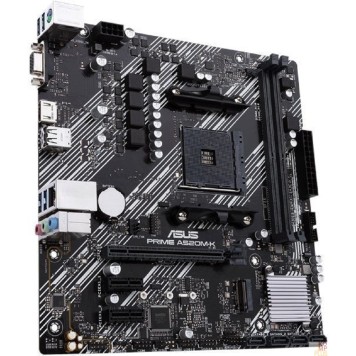 Материнская плата ASUS PRIME A520M-K (Socket AM4, mATX, 2xDDR4(64GB),  VGA/HDMI 2.1, 1xPCIe 3.0x16/2xPCIe 3.0, 1xLAN, 4xSATA 6Gb/s, 1xM.2, 4xUSB 3.2, 2xUSB 2.0, 1xPS/2)-1