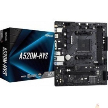 Материнская плата Asrock A520M-HVS {Soc-AM4 AMD A520 2xDDR4 mATX AC`97 8ch(7.1) GbLAN RAID+VGA+HDMI}-2