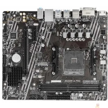 Материнская плата MSI A520M-A PRO {Soc-AM4 AMD A520 2xDDR4 mATX AC`97 8ch(7.1) GbLAN RAID+DVI+HDMI}-2
