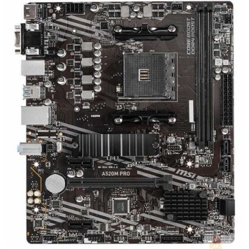 Материнская плата MSI A520M PRO {Soc-AM4 AMD A520 2xDDR4 mATX AC`97 8ch(7.1) GbLAN RAID+VGA+HDMI+DP}