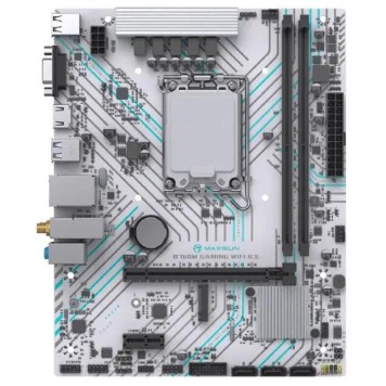 Материнская плата MAXSUN MS-B760M GAMING WIFI ICE (Socket 1700, mATX, 2*DDR4(64Gb), VGA/HDMI, 3*SATA3, 1*M.2, 1*PCIEx16/1*PCIEx1, 2*USB2.0, 4*USB 3.2, LAN 1*1G, Bluetooth,  Wi-Fi 802.11ac, ARGB, white, RTL)