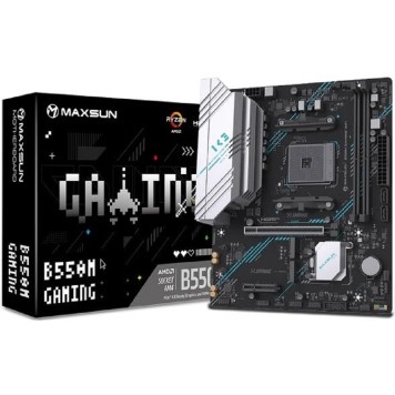 Материнская плата MAXSUN MS-B550M GAMING WIFI (Socket AM4, mATX, 2*DDR4, DP/HDMI, 2*SATA3, 2*M.2, 1*PCIEx16/1*PCIEx4, 4*USB 2.0, 2*USB 3.2 Gen1, Wi-Fi 5,  LAN 1*1G, RTL)