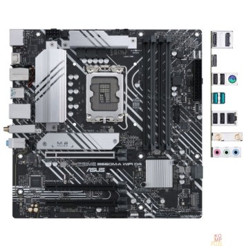 Материнская плата Asus PRIME B660M-A WIFI D4 (Socket 1700, mATX, 4xDDR4(128GB), 2xHDMI 2.1/DP, 1xPCIe 4.0x16/2xPCIe 3.0x16, 1xLAN, Wi-Fi, BT, 4xSATA 6Gb/s, 2xM.2, 2xUSB 3.2, 4xUSB 2.0, 1xPS/2)