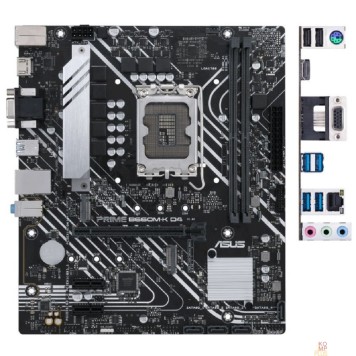Материнская плата ASUS PRIME B660M-K D4 (Socket 1700, mATX, 2xDDR4(64GB),  VGA/HDMI 2.1, 1xPCIe 4.0x16/2xPCIe 3.0, 1xLAN, 4xSATA 6Gb/s, 2xM.2, 4xUSB 3.2, 2xUSB 2.0, 1xPS/2)
