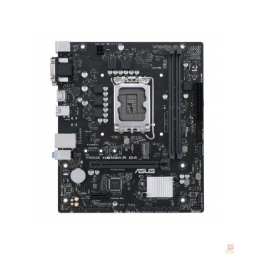 Материнская плата ASUS PRIME H610M-R D4-SI (Socket 1700, mATX, 2xDDR4(64GB), VGA/DVI-D/HDMI 2.1, 1xPCIe 4.0x16/1xPCIe 3.0, 1xLAN, 4xSATA 6Gb/s, 1xM.2, 2xUSB 3.2, 2xUSB 2.0, 2xPS/2)