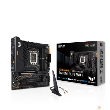 Материнская плата ASUS TUF GAMING B660M-PLUS WIFI (Socket 1700, mATX, 4xDDR5(128GB), DP/HDMI, 1xPCIe 5.0x16/1xPCIe 3.0x16/1xPCIe 4.0, 1xLAN (2.5GbE), 4xSATA 6Gb/s, 2xM.2, 1xType-C, 5xUSB 3.2, 2xUSB 2.0)