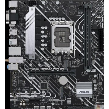 Материнская плата ASUS PRIME H610M-A WIFI D4 (Socket 1700, mATX, 2xDDR4(64GB), D-SUB/HDMI 2.1/DP, 1xPCIe 4.0x16/1xPCIe 3.0, 1xLAN, Wi-Fi, BT, 4xSATA 6Gb/s, 2xM.2, 2xUSB 3.2, 4xUSB 2.0, 2xPS/2)