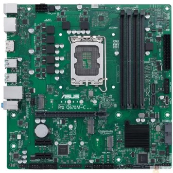 Материнская плата  ASUS PRO Q670M-C-CSM (Socket 1700, mATX, 4xDDR5(128GB), 2xDP/HDMI, 1xPCIe 4.0x16,/1xPCIe 3.0, 1xLAN, 6xSATA 6Gb/s, 2xM.2, 1xM.2 E key, 4xUSB 3.2, 2xUSB 2.0, 2xPS/2)-1