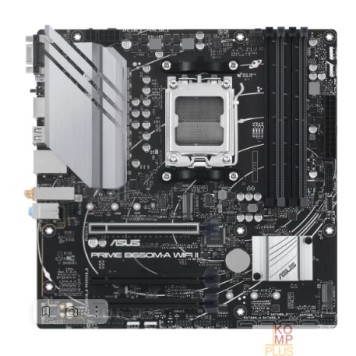 Материнская плата ASUS PRIME B650M-A WIFI II RTL {AM5, AMD B650, 4*DDR5, 4*SATA 6G RAID, 2*M.2, 3*PCIE, 2.5Glan, WiFi, BT, VGA, HDMI, DP, 4*USB 3.2, 4*USB 2.0}