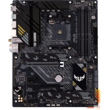 Материнская плата ASUS TUF GAMING B550-PLUS WIFI II (Socket AM4, ATX, 4xDDR4(128GB), DP/HDMI, 1xPCIe 4.0x16/1xPCIe 3.0x16/3xPCIe 3.0, 1xLAN (2.5GbE), Wi-Fi, BT, 6xSATA 6Gb/s, 2xM.2, 1xType-C 5xUSB 3.2, 2xUSB 2.0)