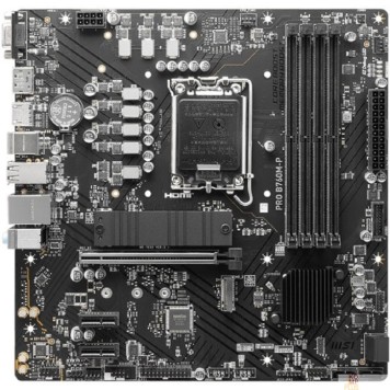 Материнская плата MSI PRO B760M-P {LGA1700, 4xDDR5, 1PCI-Ex16, 2PCI-Ex1,2M.2,4SATA3,1USB3.2 Gen2}-1