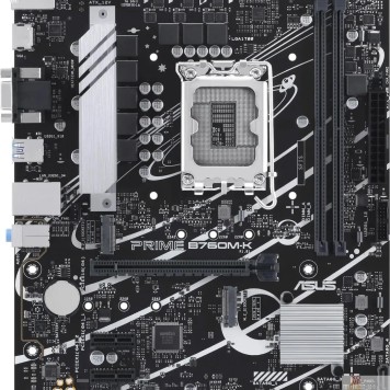 Материнская плата ASUS PRIME B760M-K (Socket 1700, mATX, 2xDDR5(96GB), VGA/HDMI 2.1, 1xPCIe 4.0x16/2xPCIe 4.0, 1xLAN (2.5GbE), 4xSATA 6Gb/s, 2xM.2, 4xUSB 3.2, 2xUSB 2.0, 1xPS/2)-1