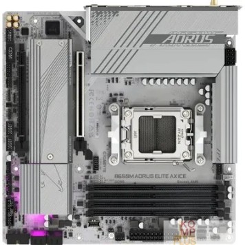 Материнская плата Gigabyte B650M A/AORUS ELITE AX ICE {SocketAM5, AMD B650, mATX, Ret}