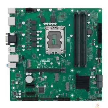 Материнская плата ASUS PRO B760M-C-CSM (Socket 1700, mATX, 4xDDR5(128GB), VGA/2*DP/HDMI, 1 x PCIe 4.0 x16, 4 x SATA 6Gb/s , 2xM.2, 2xUSB 3.2, 2xUSB 2.0)