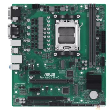 Материнская плата ASUS PRO A620M-C-CSM (Socket AM5, mATX, 2xDDR5(96GB), VGA/DVI-D/DP/HDMI 2.1, 1 x PCIe 4.0 x16/1 x PCIe 4.0 x16,  4 x SATA 6Gb/s, 2xM.2, 2xUSB 3.2, 3xUSB 2.0, 1xCOM port, 1xType-C)
