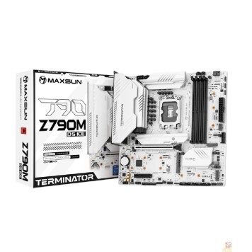 Материнская плата MAXSUN MS-Terminator Z790M D5 ICE (Socket 1700, mATX, 4*DDR5, HDMI/DP, 4*SATA3, 5*M.2, 1xPCIEx16/1xPCIEx4, 4*USB 2.0, 4*USB 3.2 Gen1 , 1*Type-C, LAN 1*2.5G, 1*S/PDIF,  Bluetooth,  Wi-Fi 802.11ax, RTL)