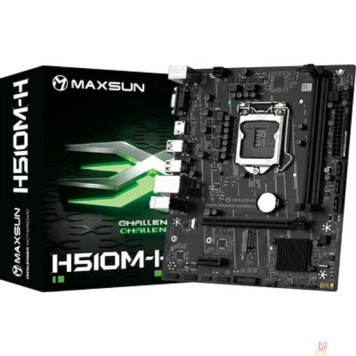 Материнская плата MAXSUN MS-Challenger H510M-H (Socket 1200, mATX, H470, 2*DDR4, VGA+HDMI, 3*SATA3, 1*M.2, 1*PCIEx16/1*PCIEx1, 6*USB 2.0, 2*USB 3.2 Gen1, LAN 1*1G, RTL)
