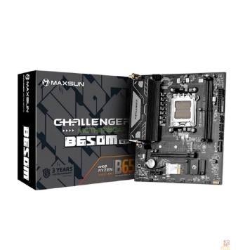 Материнская плата MAXSUN MS-Challenger B650M WIFI (Socket AM5, mATX, 2*DDR5, HDMI+DP, 4*SATA3, 1*M.2, 1*PCIEx16/1*PCIEx1, 2*USB 2.0, 4*USB 3.2, LAN 1*1G,  Bluetooth,  Wi-Fi 802.11ac,  RTL)