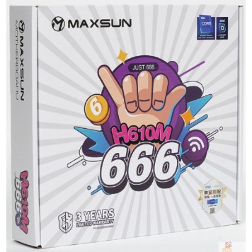 Материнская плата MAXSUN MS-H610M 666 WIFI6 (Socket 1700, mATX, 2*DDR4, VGA+HDMI, 4*SATA3, 1*M.2, 1*PCIEx16/1*PCIEx1, 3*USB2.0, 2*USB 3.2 Gen1, LAN 1*1G, Bluetooth,  Wi-Fi 802.11ax, RTL)-2