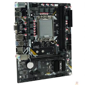 Материнская плата AFOX IH610D4-MA5-V4 (Socket 1700, mATX, 2*DDR4(64Gb), VGA/HDMI, 3*SATA3, 1*M.2, 1*PCIEx16/1*PCIEx1,  2*USB 2.0, 2*USB 3.0, 2 x PS/2,  LAN 1*1G) RTL-1