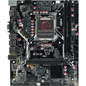Материнская плата AFOX IH510D4-MA6-V2 (Socket 1200, mATX, H470, 2*DDR4(64Gb), VGA/HDM/DVI, 4*SATA3, 1*M.2, 1*PCIEx16/1*PCIEx1, 4*USB 2.0, 2*USB 3.0, 2 x PS/2, LAN 1*1G, RTL)
