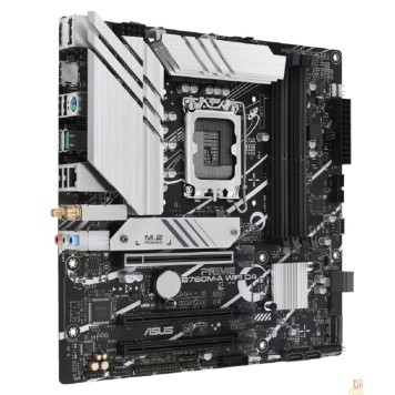 Материнская плата ASUS PRIME B760M-A WIFI D4 (Socket 1700, mATX, 4xDDR4(128GB), DP/2xHDMI 2.1, 3xPCIe 4.0x16, 1xLAN (2.5GbE), Wi-Fi, BT, 4xSATA 6Gb/s, 2xM.2, 2xUSB 3.2, 4xUSB 2.0, 1xPS/2)-1
