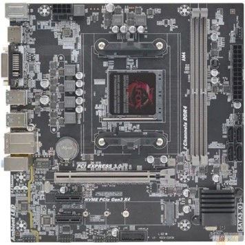 Материнская плата AFOX B450D4-MA5-V2 (Socket AM4, mATX, 2*DDR4(32Gb), VGA+ HDMI, 4*SATA3, 1*M.2, 1*PCIEx16/1*PCIEx1, 2*USB 2.0, 2*USB 3.0,  2 x PS/2, LAN 1*1G) RTL-1