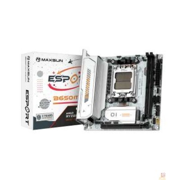Материнская плата MAXSUN MS-eSport B650ITX WIFI ICE (Socket AM5, mini-ITX, 2*DDR5(96Gb), DP/HDMI,  2*SATA3, 2*M.2,  1*PCIEx16, 4*USB2.0, 2*USB 3.0,  LAN 1*2,5G, Bluetooth5.2,  Wi-Fi 802.11ax, RTL)