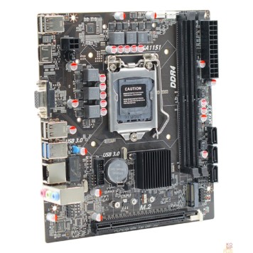 Материнская плата AFOX IH310C-MA6-V4 (Socket 1151, mATX, 2*DDR4(64Gb), VGA+ HDMI, 3*SATA3, 1*M.2, 1*PCIEx16, 4*USB 2.0, 2*USB 3.0, LAN 1*1G, RTL)-1