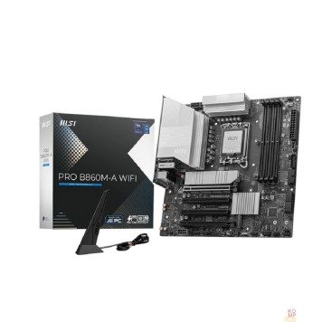 Материнская плата Материнская плата MSI PRO B860M-A WIFI Soc-1851 Intel B860 4xDDR5 mATX AC`97 8ch(7.1) 5Gigabit RAID+HDMI+DP