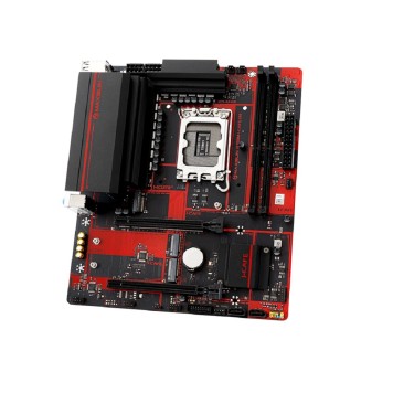 Материнская плата MAXSUN MS-B760M I-CAFE D4  (Socket 1700, mATX, 2*DDR4(64Gb), DP/HDMI, 2*SATA3, 3*M.2, 1*PCIEx16/1*PCIEx4, 6*USB 2.0, 2*USB 3.2 Gen1, LAN 1*2,5G, ARGB, black-red, RTL)-1