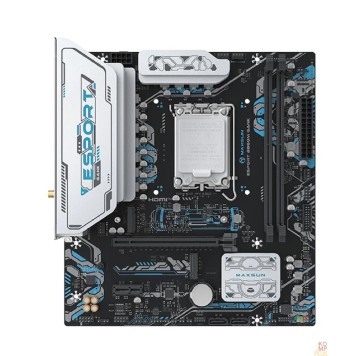 Материнская плата MAXSUN MS-eSport B860M GANK WIFI (Socket 1851, mATX, 2*DDR5(96Gb), DP/HDMI, 2xSATA3, 2*M.2,xPCI-Ex16 xPCI-Ex1, 2*USB 2.0, 4*USB 3.2, LAN 1*1G, Bluetooth, Wi-Fi6, ARGB, RTL)