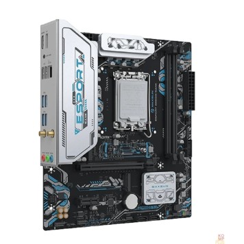 Материнская плата MAXSUN MS-eSport B860M GANK WIFI (Socket 1851, mATX, 2*DDR5(96Gb), DP/HDMI, 2xSATA3, 2*M.2,xPCI-Ex16 xPCI-Ex1, 2*USB 2.0, 4*USB 3.2, LAN 1*1G, Bluetooth, Wi-Fi6, ARGB, RTL)-2